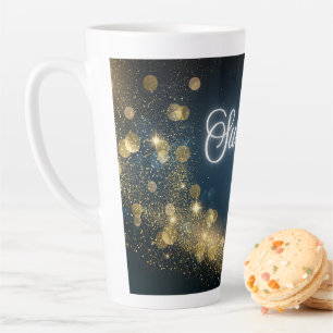 Golden Shooting Star Surprise Latte Mug
