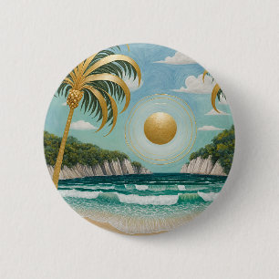 Golden Shores 6 Cm Round Badge