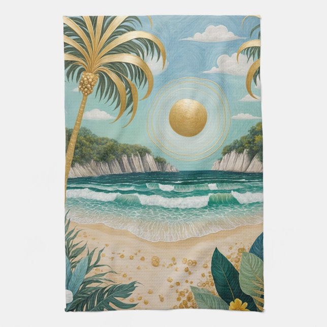 Golden Shores Tea Towel (Vertical)