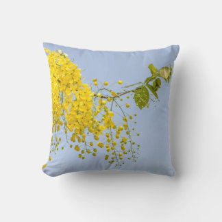 Golden Shower Tree Floral Throw Pillow Cover 