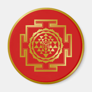 Golden Shree Yantra Magnet