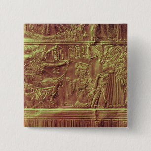 Golden shrine, Tutankhamun's Treasure 15 Cm Square Badge