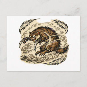 Golden Sickle Kamaitachi Spirit Postcard