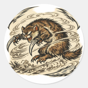 Golden Sickle Kamaitachi Spirit Sticker