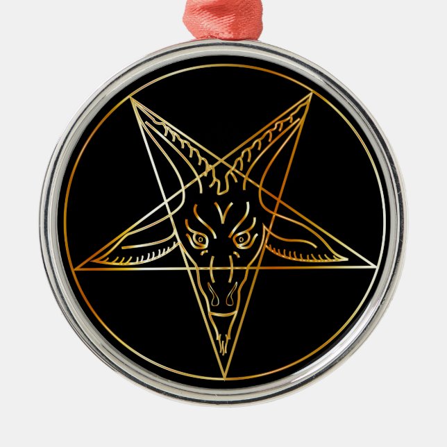 Golden sigil of Baphomet Metal Tree Decoration (Front)