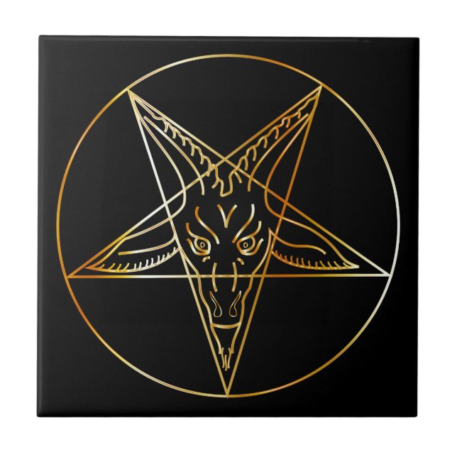 Golden sigil of Baphomet Tile (Front)