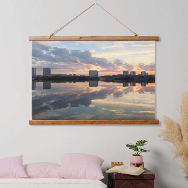 Golden Silence — Urban Refle Hanging Tapestry (Bedroom)