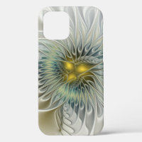 Golden Silver Flower Fantasy Abstract Fractal Art