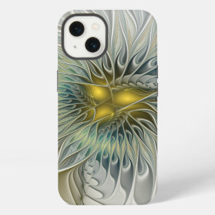 Golden Silver Flower Fantasy abstract Fractal Art iPhone 13 Case