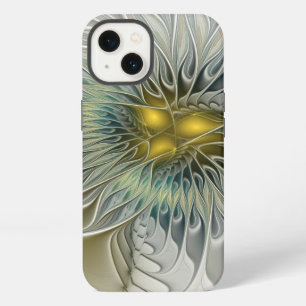 Golden Silver Flower Fantasy abstract Fractal Art iPhone 13 Case