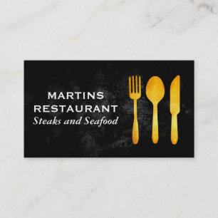 Golden Silverware Culinary Restaurant Business Card