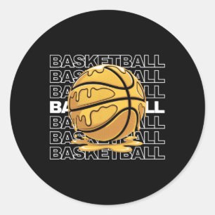 Golden Sketll Drip Sprinkles Ice Cream Respect The Classic Round Sticker