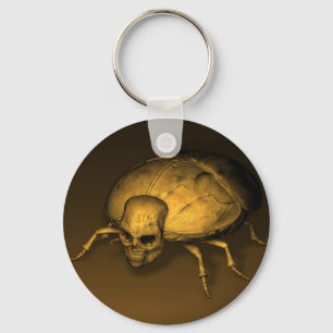 Golden Skull Bug Key Ring