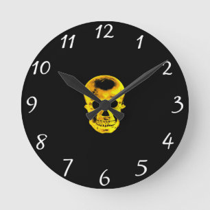 Golden Skull Clock