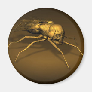 Golden Skull Fly Magnet