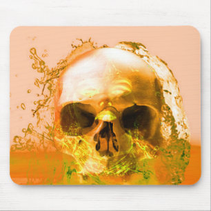 Golden Skull in Water Mouse Mat
