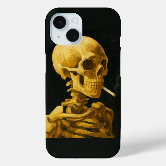 Golden Skull Smoking – Unique Van Gogh Inspired Case-Mate iPhone Case (Back)