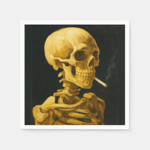 Golden Skull Smoking – Unique Van Gogh Inspired Napkin