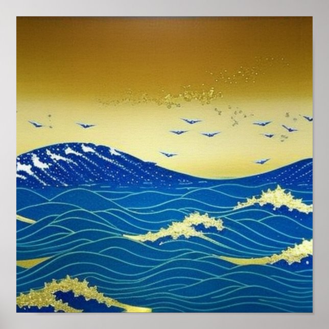 Golden Sky at Sea Poster (Front)