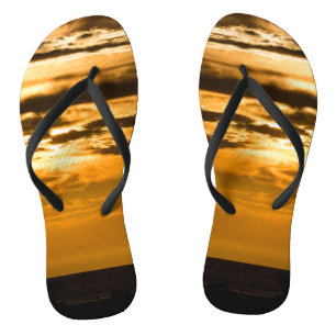 Golden Sky Flip Flops