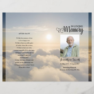 Golden sky Funeral Program template