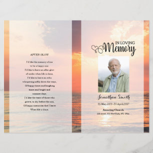 Golden sky Funeral Program template