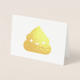 Golden Smiling Poop Foil Card