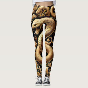 Golden Snake Chinese New Year  Leggings