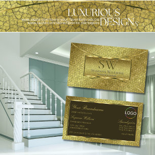 Golden Snake Gold Decor with Monogram and Logo Business Card
