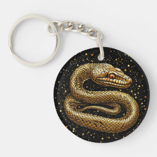 Golden snake key ring
