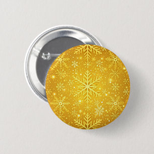 Golden Snow 6 Cm Round Badge