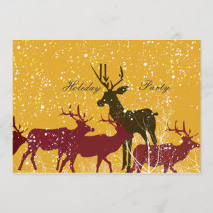 Golden Snow Animal Nature Holiday Invitation
