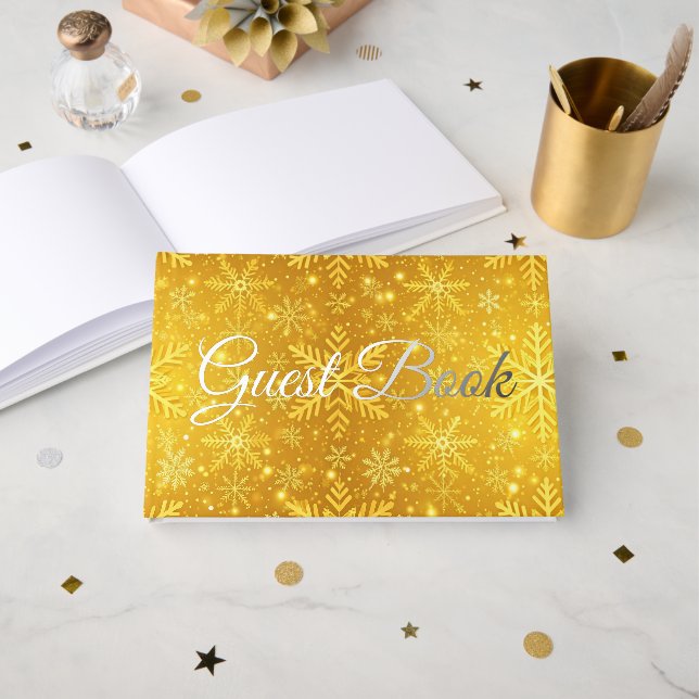 Golden Snow Guest Book (Front Open)