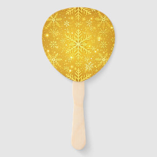 Golden Snow Hand Fan