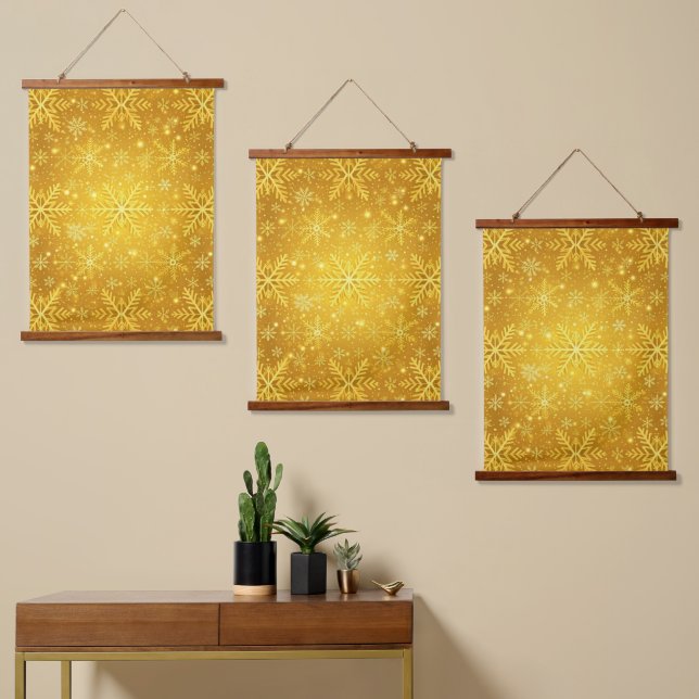 Golden Snow Hanging Tapestry (Asymmetrical)