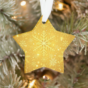 Golden Snow Ornament