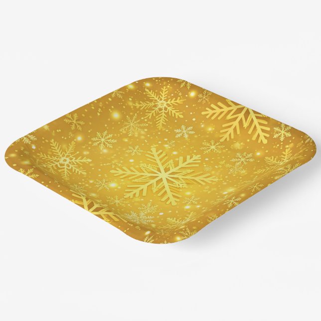 Golden Snow Paper Plate (Angled)