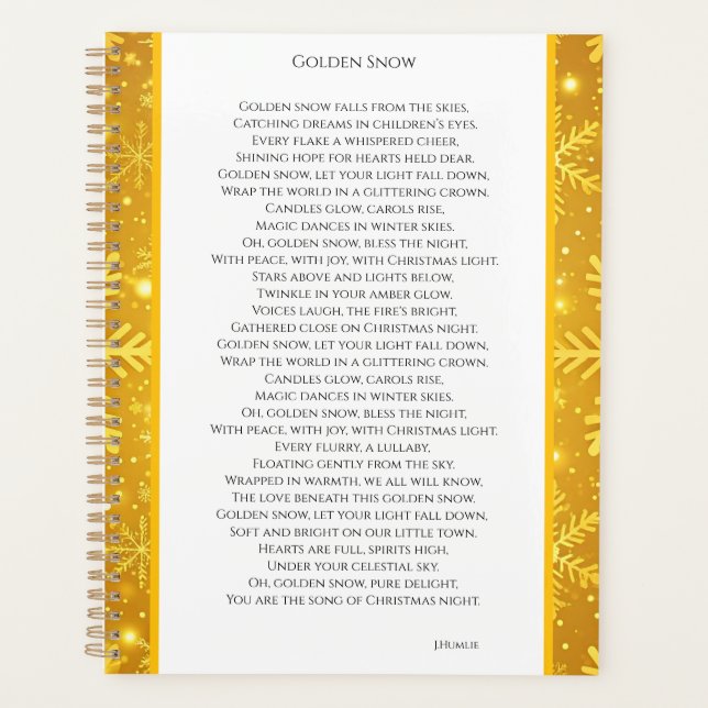 Golden Snow Planner (Front)