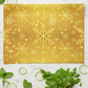 Golden Snow Tea Towel