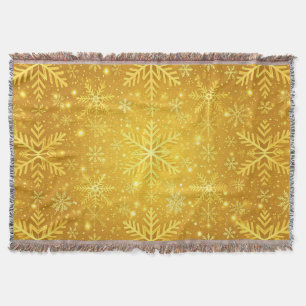 Golden Snow Throw Blanket