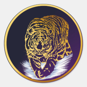 Golden Snow Tiger Sticker
