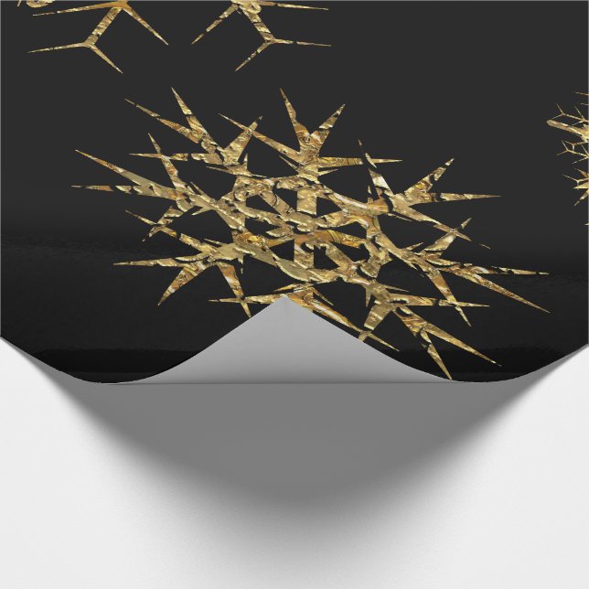 Golden Snow Treasures 15 feet of Wrapping Paper (Corner)