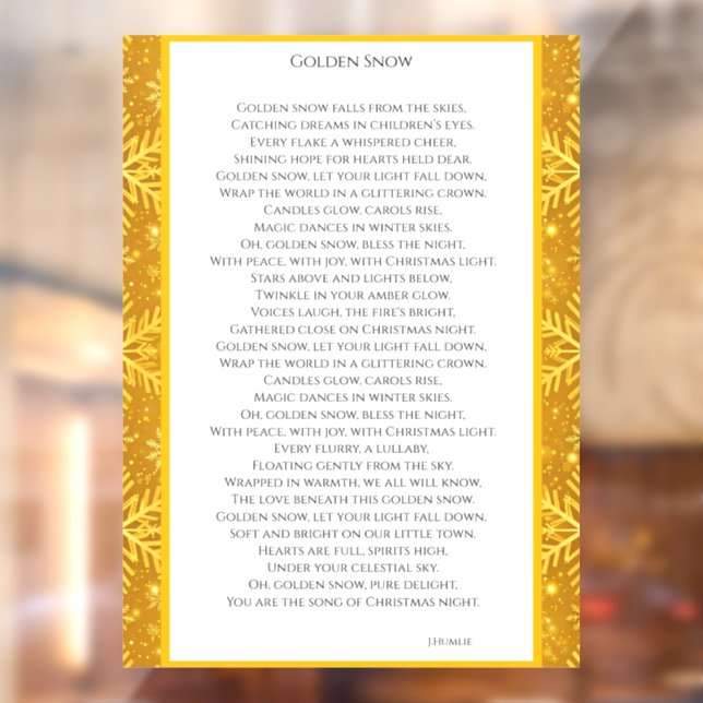 Golden Snow Window Cling (Sheet 2)