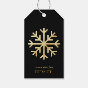 Golden snowflake, Merry Christmas Gift Tags