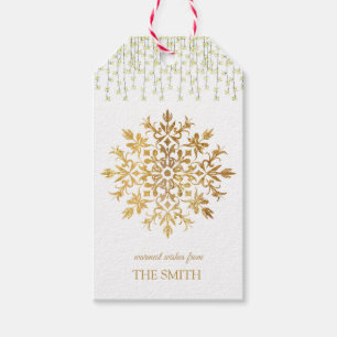 Golden snowflake, Merry Christmas Gift Tags