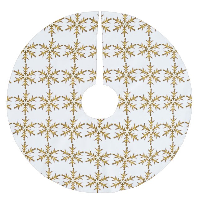 Golden Snowflake Tree Skirt (Front)