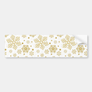 Golden snowflakes bumper sticker