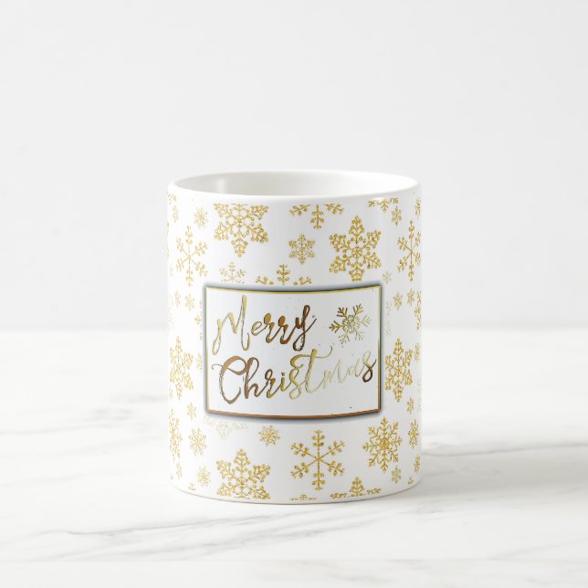 Golden Snowflakes Christmas Mug (Center)