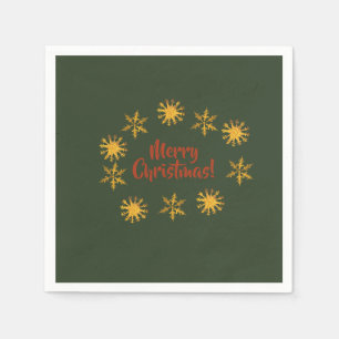 Golden Snowflakes Christmas Napkin