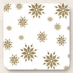 Golden snowflakes coaster